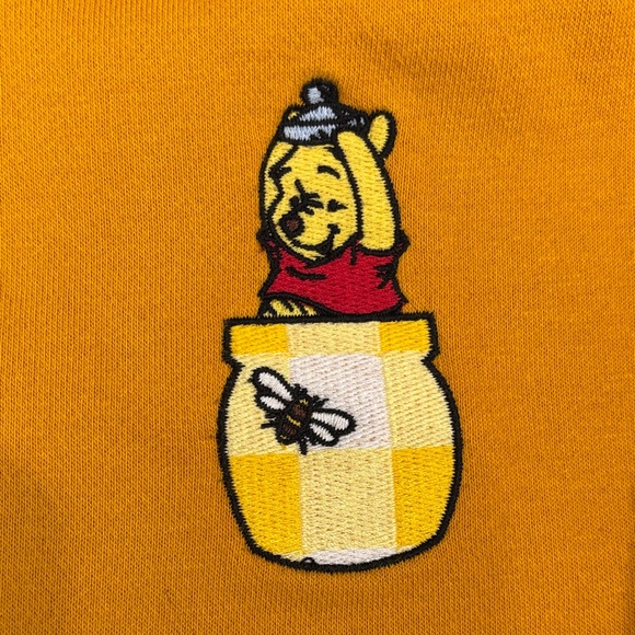 Disney Yellow Sweater with Floral and Winnie the Pooh Character Design - Picture 3 of 7